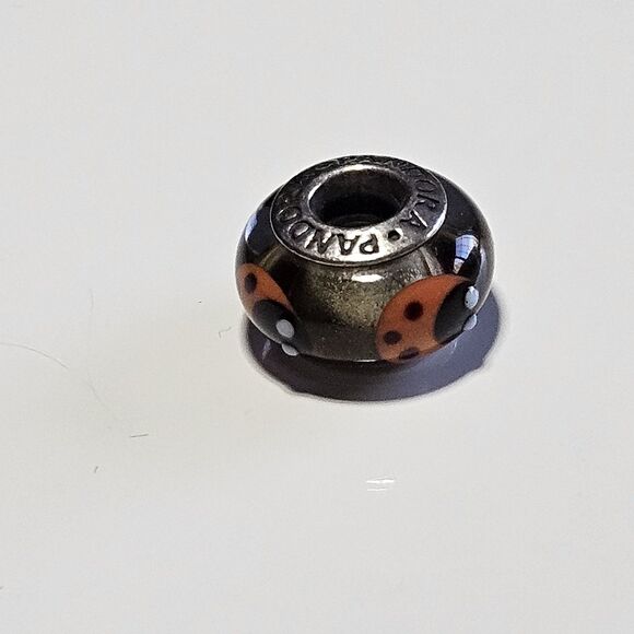 *Sale* Pandora Sterling Silver Cinnamon Ladybug Murano Charm Retired - Picture 9 of 14